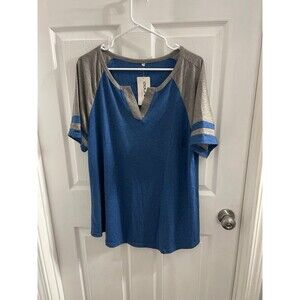 Dolnine Short Sleeve Shirt Size 16W Blue/Gray New With Tag